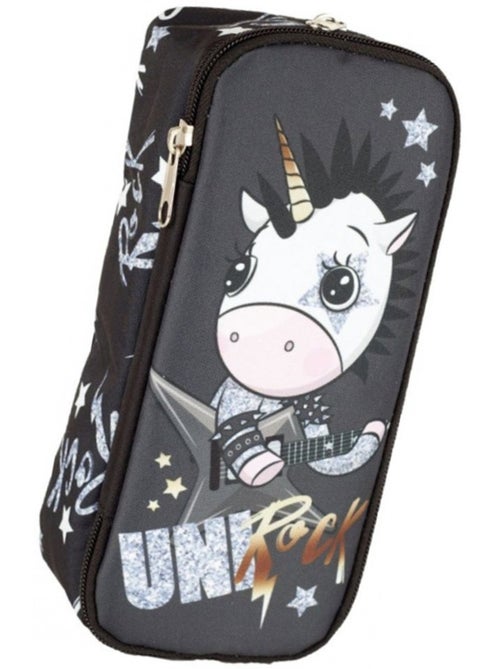 Estuche doble unicornio rock de tejido 23 cm - Kiabi Estuche doble unicornio rock de tejido 23 cm - Kiabi