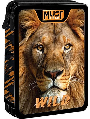 Estuche equipado 2 compartimentos must team 'wild lion' – 21x15x5 cm