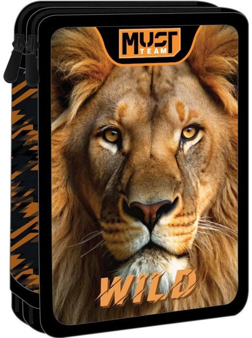 Estuche equipado 2 compartimentos must team 'wild lion' – 21x15x5 cm - Kiabi Estuche equipado 2 compartimentos must team 'wild lion' – 21x15x5 cm - Kiabi