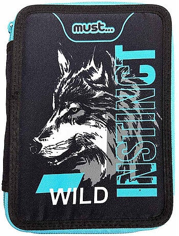 Estuche equipado animal planet lobo 2 compartimentos 21 cm