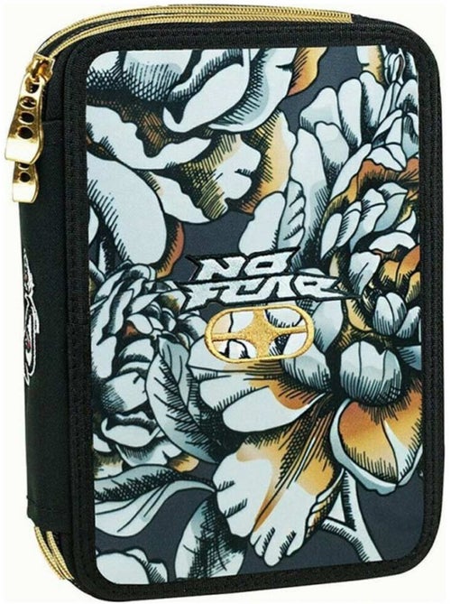 Estuche equipado con cremallera 20 cm tropical flores doradas no fear - Kiabi Estuche equipado con cremallera 20 cm tropical flores doradas no fear - Kiabi