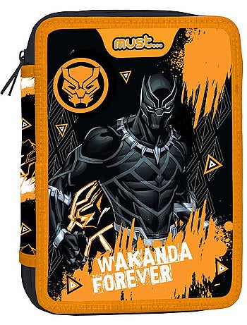 Estuche equipado must avengers black panther 2 compartimentos