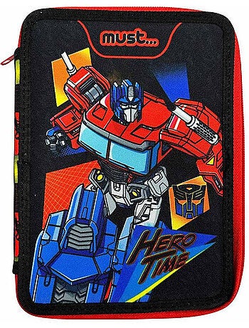 Estuche equipado transformers hero time 2 compartimentos
