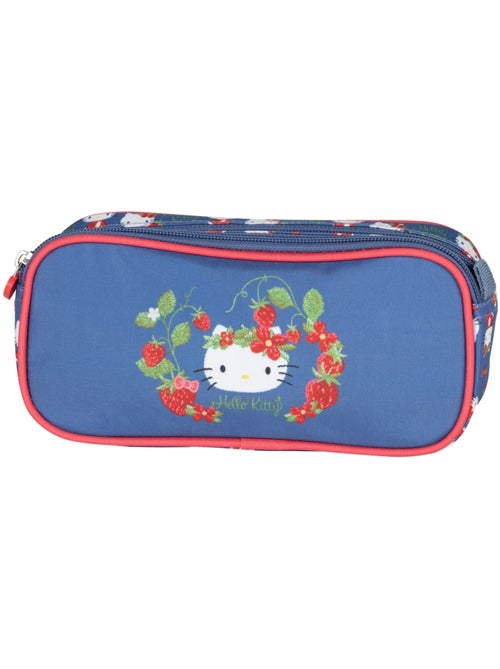 Estuche escolar 2 compartimentos HELLO KITTY Strawberry azul rojo - Kiabi