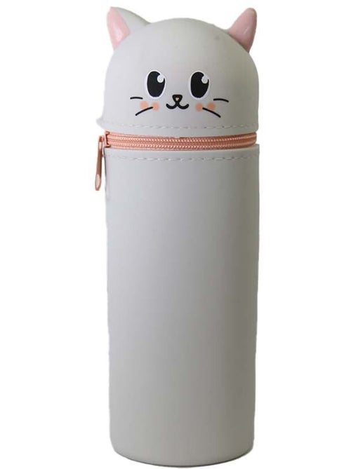 Estuche escolar cilíndrico niña 1 compartimento Chat gris - Kiabi Estuche escolar cilíndrico niña 1 compartimento Chat gris - Kiabi
