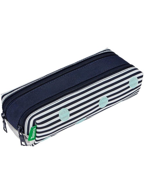 Estuche escolar doble 2 compartimentos con cremallera gaëlle – tann's - Kiabi