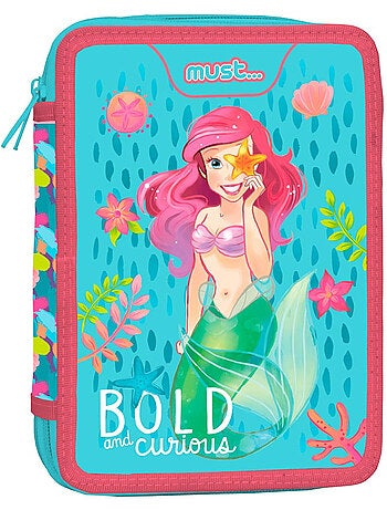 Estuche escolar equipado ariel princesas disney de poliéster estampado