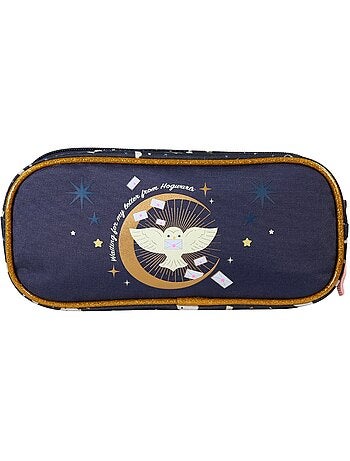 Estuche escolar infantil 2 compartimentos HARRY POTTER azul marino dorado