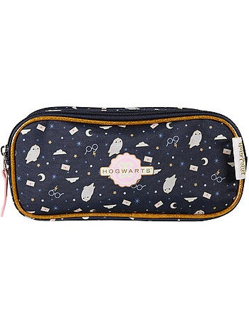 Estuche escolar infantil 2 compartimentos HARRY POTTER azul marino dorado