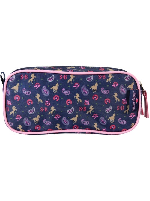 Estuche escolar infantil doble compartimento STALLA BIANCA Cow Girl azul - Kiabi Estuche escolar infantil doble compartimento STALLA BIANCA Cow Girl azul - Kiabi