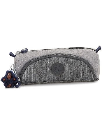 Estuche escolar kipling cute gris 2 compartimentos 22 cm - llavero de mono incluido