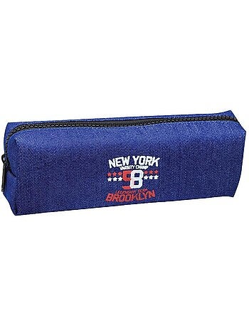 Estuche escolar lona denim estampado new york brooklyn - ctm
