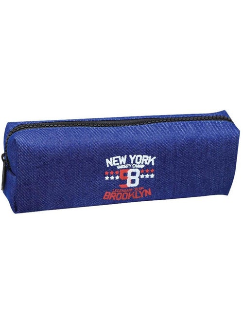 Estuche escolar lona denim estampado new york brooklyn - ctm - Kiabi Estuche escolar lona denim estampado new york brooklyn - ctm - Kiabi