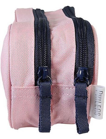 Estuche escolar niña 2 compartimentos PHILEAS Cygne azul rosa