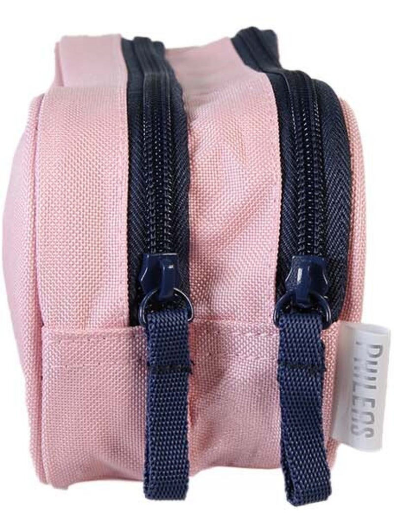 Estuche escolar niña 2 compartimentos PHILEAS Cygne azul rosa Azul marino - Kiabi
