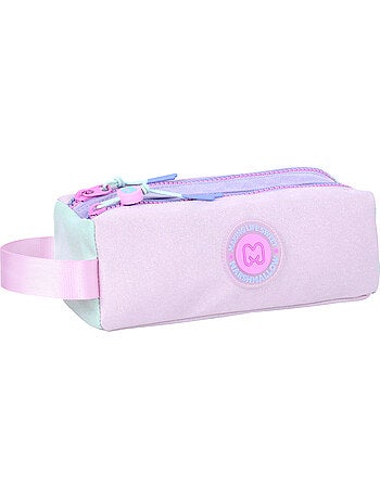 Estuche escolar niña doble compartimento MARSHMALLOW Degradado multicolor pastel