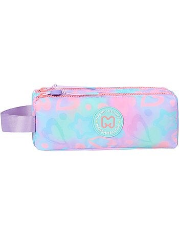 Estuche escolar niña doble compartimento MARSHMALLOW Funny Love multicolor pastel