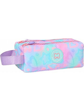 Estuche escolar niña doble compartimento MARSHMALLOW Funny Love multicolor pastel