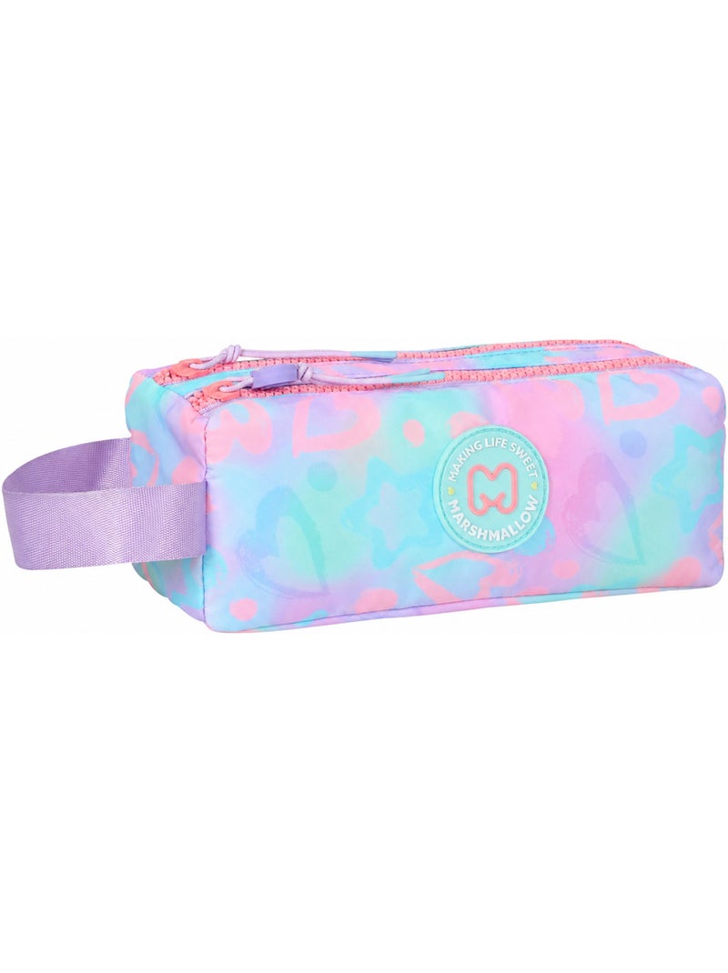 Estuche escolar niña doble compartimento MARSHMALLOW Funny Love multicolor pastel Azul Azul - Kiabi