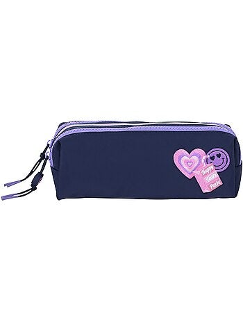 Estuche escolar niña doble compartimento MARSHMALLOW Glimmed azul noche