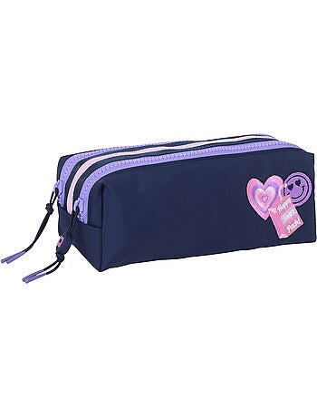 Estuche escolar niña doble compartimento MARSHMALLOW Glimmed azul noche