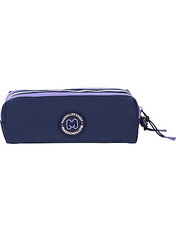 Estuche escolar niña doble compartimento MARSHMALLOW Glimmed azul noche