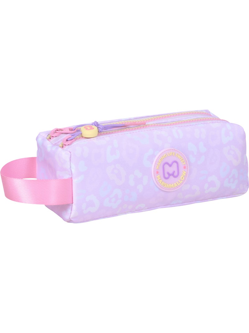 Estuche escolar niña doble compartimento MARSHMALLOW Party Jungle pastel Rosa pastel - Kiabi