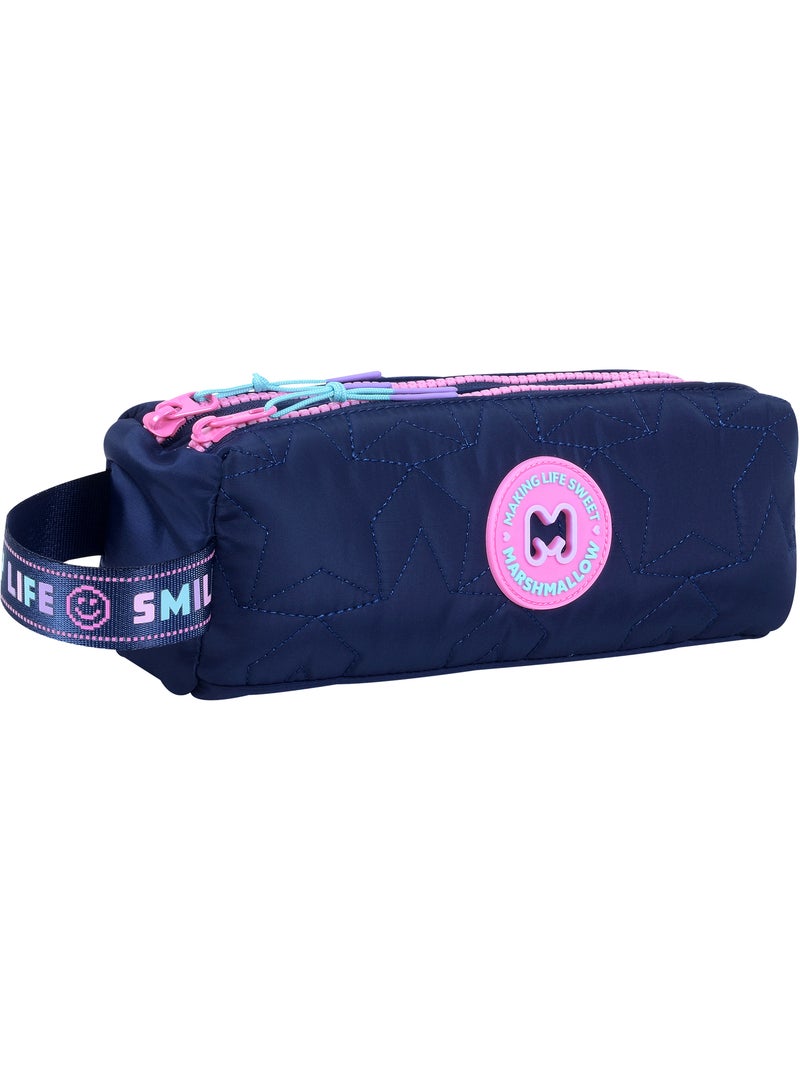 Estuche escolar niña doble compartimento MARSHMALLOW Pixelly azul noche Azul noche - Kiabi