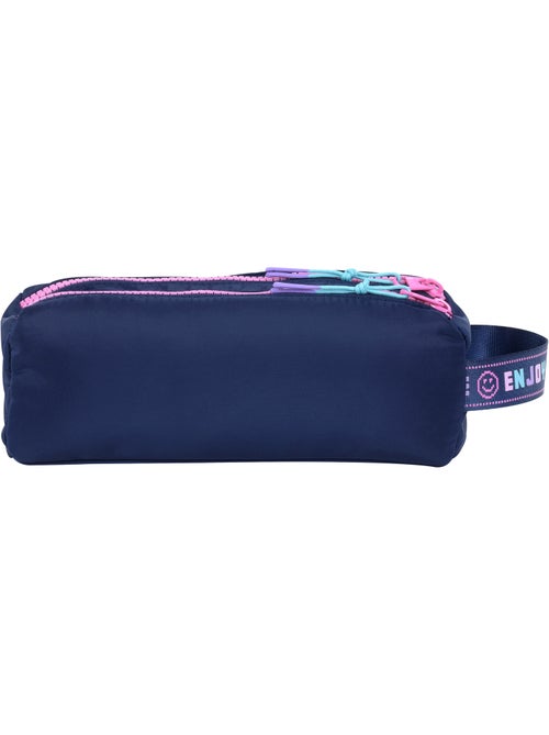 Estuche escolar niña doble compartimento MARSHMALLOW Pixelly azul noche - Kiabi