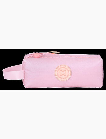 Estuche escolar niña doble compartimento MARSHMALLOW Platinum rosa irisado