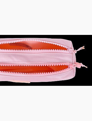 Estuche escolar niña doble compartimento MARSHMALLOW Platinum rosa irisado