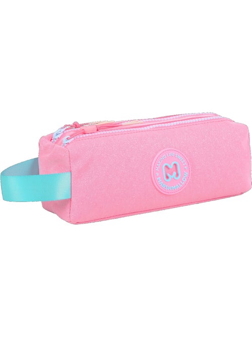 Estuche escolar niña doble compartimento MARSHMALLOW Sweet Glow Pink rosa brillante - Kiabi Estuche escolar niña doble compartimento MARSHMALLOW Sweet Glow Pink rosa brillante - Kiabi