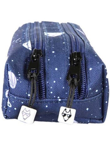 Estuche escolar niño pol fox cosmo con 2 compartimentos - material escolar - azul marino