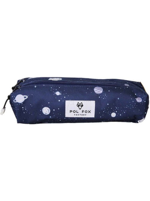 Estuche escolar niño pol fox cosmo con 2 compartimentos - material escolar - azul marino - Kiabi