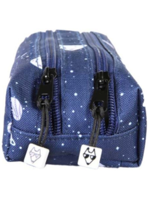 Estuche escolar niño pol fox cosmo con 2 compartimentos - material escolar - azul marino - Kiabi