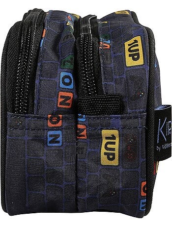Estuche escolar rectangular 2 compartimentos KIP School Time azul negro