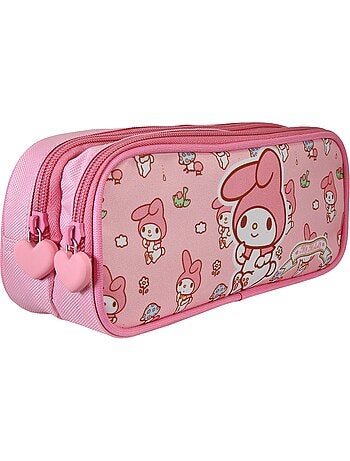 Estuche escolar rectangular 2 compartimentos MY MELODY Leo rosa