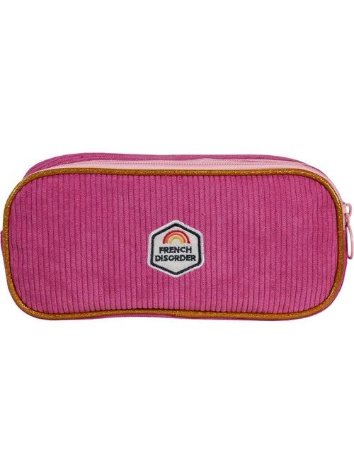 Estuche escolar rectangular niña 2 compartimentos FRENCH DISORDER Leo terciopelo rosa - Kiabi Estuche escolar rectangular niña 2 compartimentos FRENCH DISORDER Leo terciopelo rosa - Kiabi