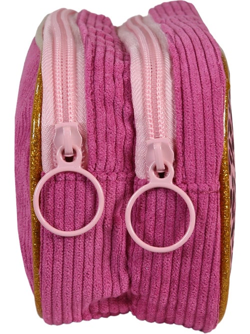 Estuche escolar rectangular niña 2 compartimentos FRENCH DISORDER Leo terciopelo rosa - Kiabi Estuche escolar rectangular niña 2 compartimentos FRENCH DISORDER Leo terciopelo rosa - Kiabi