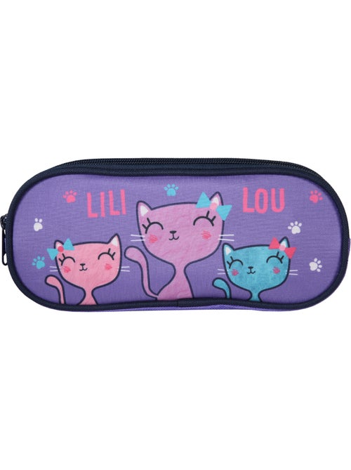 Estuche escolar rectangular niña 2 compartimentos LILI LOU violeta - Kiabi Estuche escolar rectangular niña 2 compartimentos LILI LOU violeta - Kiabi