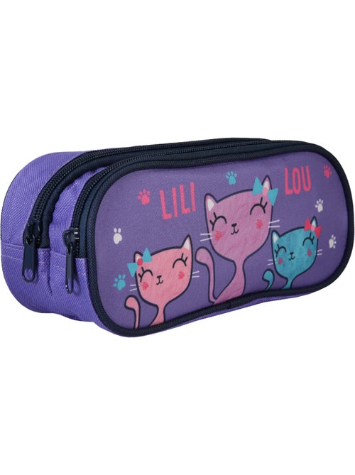Estuche escolar rectangular niña 2 compartimentos LILI LOU violeta - Kiabi Estuche escolar rectangular niña 2 compartimentos LILI LOU violeta - Kiabi