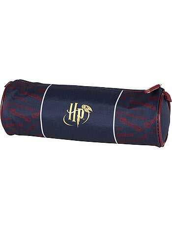 Estuche escolar redondo 2 compartimentos HARRY POTTER Quidditch azul burdeos