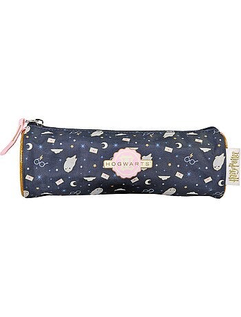 Estuche escolar redondo infantil HARRY POTTER azul marino rosa