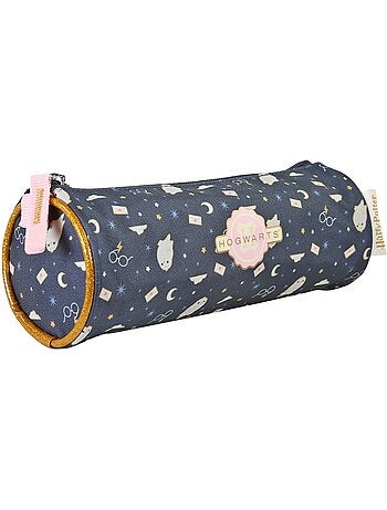 Estuche escolar redondo infantil HARRY POTTER azul marino rosa