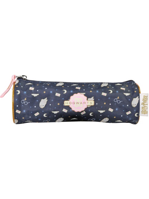 Estuche escolar redondo infantil HARRY POTTER azul marino rosa - Kiabi