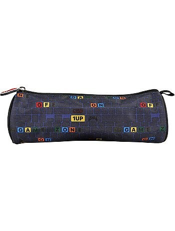 Estuche escolar redondo KIP School Time azul negro