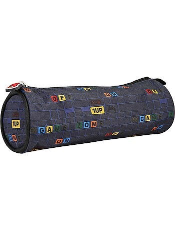 Estuche escolar redondo KIP School Time azul negro
