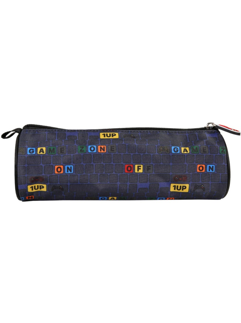 Estuche escolar redondo KIP School Time azul negro Azul marino - Kiabi