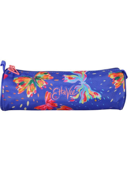 Estuche escolar redondo niña 1 compartimento ETTAVEE Fly With Me azul multicolor mariposa - Kiabi Estuche escolar redondo niña 1 compartimento ETTAVEE Fly With Me azul multicolor mariposa - Kiabi