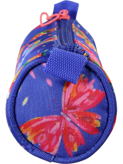 Estuche escolar redondo niña 1 compartimento ETTAVEE Fly With Me azul multicolor mariposa - Kiabi Estuche escolar redondo niña 1 compartimento ETTAVEE Fly With Me azul multicolor mariposa - Kiabi